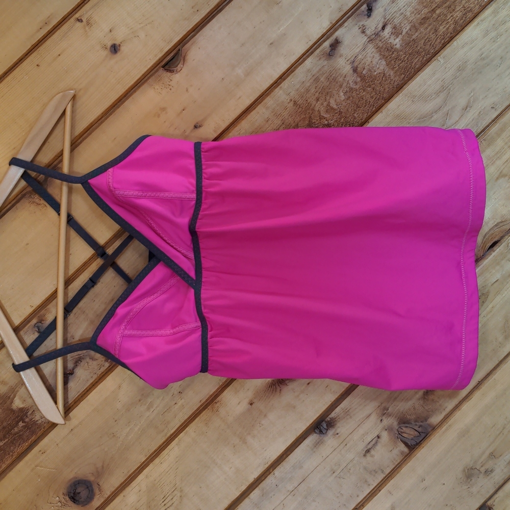 Lululemon Rehearsal Tank  Pink charcoal grey Size 6